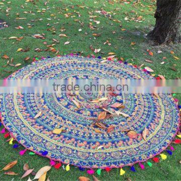 Alson Drop Shipping Indian Mandala Round Roundie Beach Throw Tapestry Hippy Boho Gypsy Cotton Tablecloth Beach Towel photo-2