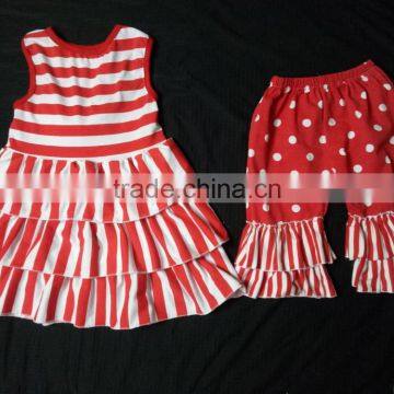 Baby Girls 4th July Red White Outfit Baby Tunic Set Toddler Girls Dress Set
