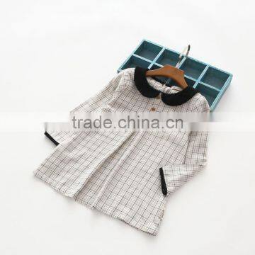 Autumn Casual Sweet Style Plaid Cotton Girls Children Latest Fashion Dress photo-3