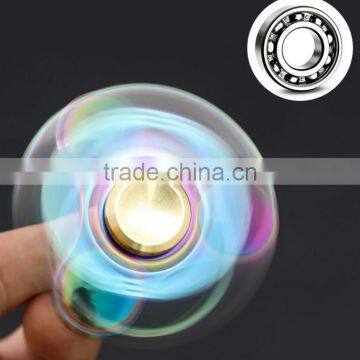 New Color Finger Gyro Rainbow Fingertips Gyro Three Leaf Colorful Metal Gyro Factory Direct Stock photo-3