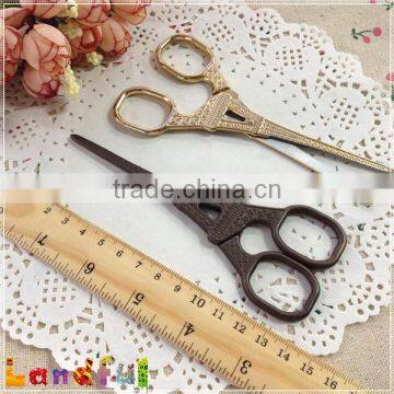 Vintage Zakka Handicraft Sewing Gold Craft Eiffel Tower Scissors photo-5