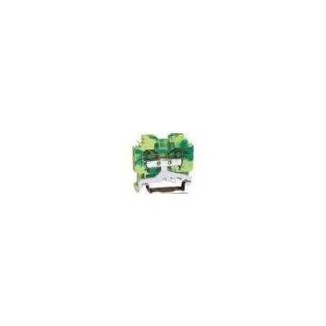 Green - Yellow Spring Cage Terminal Block with 2 Poles SP206