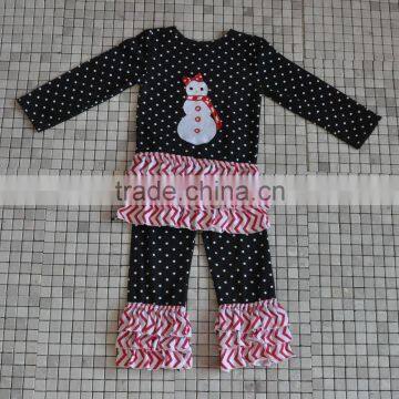 Winter Custom Children Red Xmas Outfits Set Baby Girls Christmas Clothes photo-5