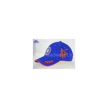 Breathable 6 Panel Cotton 3D Embroidery Baseball Cap With India Cricket Logo