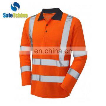 China Good Reflective Safety Long Sleeve Polo T-shirt Wholesale