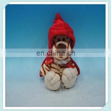 Mini Tiger Plush Animal Toys with Red Hat/ Animal Toys