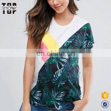 China maternity t shirt with spliced floral sports print t shirts printed in china