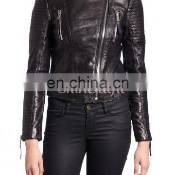 Hot sale designer leather jacket for women windproof