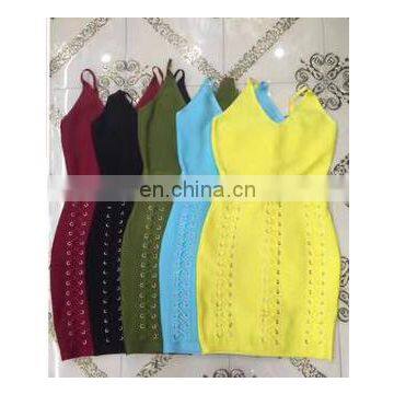 Amigo 2017 New Style Mini Strap Backless XXX Bandage Dress Sexy Low Cut Evening Dresses for Women Party Wear photo-2