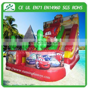 2015 New Commercial Racing Car Theme Inflatable Slide Dry Slide For Sale