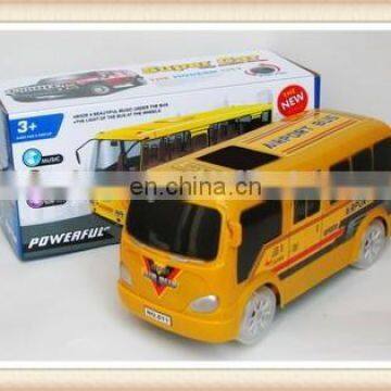 plastic electric musical bo yellow toy airport passenger bus