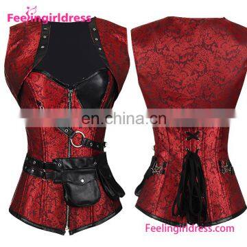 New 24 Steel Bones Red Jacquard Overbust Women Sexy Corset