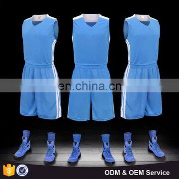 Latest Korea Style Bodysuit basketball jersey uniform design color blue