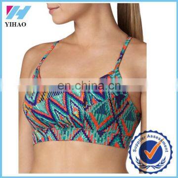 Yihao Wholesale trade assurance Women's sport multicolor banded bottom back sport bra