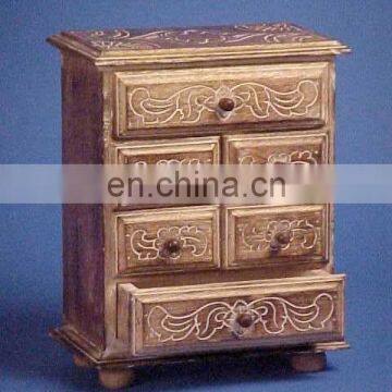 Carved Wood Chest Of Drawers (Cabinet)