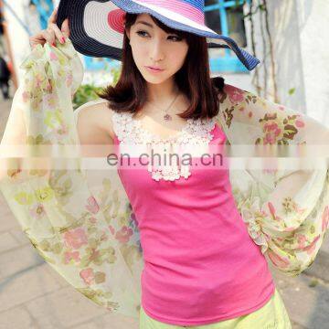 2015 summer Uv protection flower raglan sleeves warp(PP622DL-P)