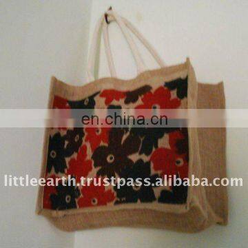 Canvas rope handle beach bag