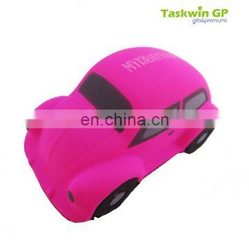 2017 fashional design car shape cheap stress ball toy , Spay pink color PU stress ball with custom logo