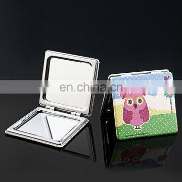 Newest promotional good quality cosmetic rectangle pu mirror