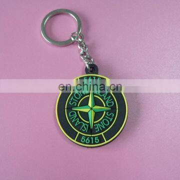 customized round shaped design pantone color company promotional gifts soft PVC keychain