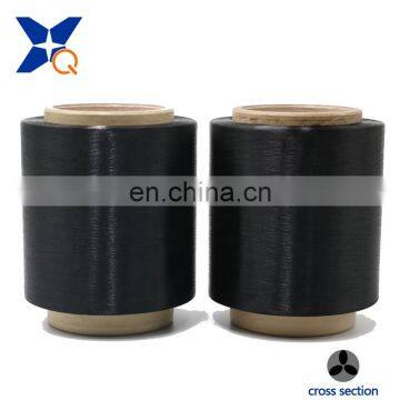 black conductive carbon inside nylon fiber filaments 20D/3F trilobal threeleaf ESD fabrics/garment-XTAA015