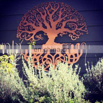 Outdoor Stand Corten Steel Laser Cut Guitar Metal Yard Decor