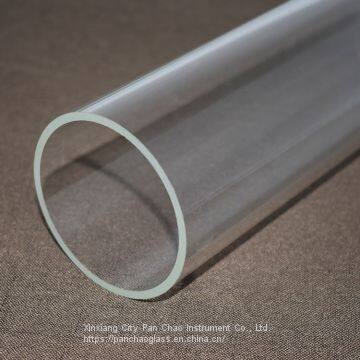 High-temperature transparent large diameter quartz glass tube