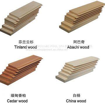 sauna wood for sauna room，Tinland/Abachi /Hemlock/Canada/Cedar/Red wine/China sauna wood