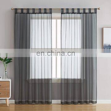 Design size customized polyester terylene tab top voile curtain