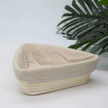 Triangle Croissant Rattan Banneton Bread Proofing Basket With Cloth Cover photo-3