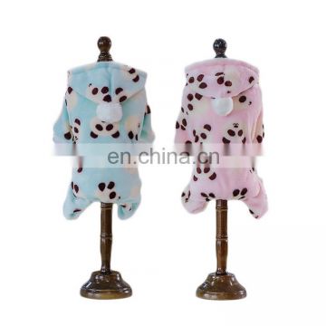 Panda patterns fleece four-legged plush poodle dog fleece clothes