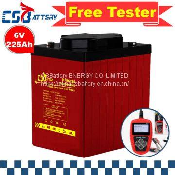 Csbattery 6V220ah Long-Life Gel Battery for Electric-Folklifts/Electric-Bicycles/Scooters/Pump/Medical/Vs: Trojan/Narada/Ali