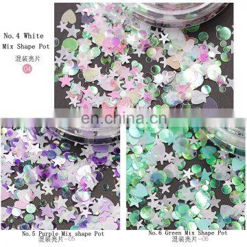 17 Colors Mermaid Scale Nail DIY Decoration Nail Art Sparkling Glitter Round Star Heart Shaped Paillette Spangles photo-4