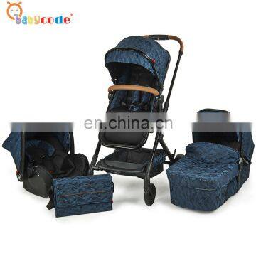 luxury reversible seat new born baby 3 in 1 stroller with car seat