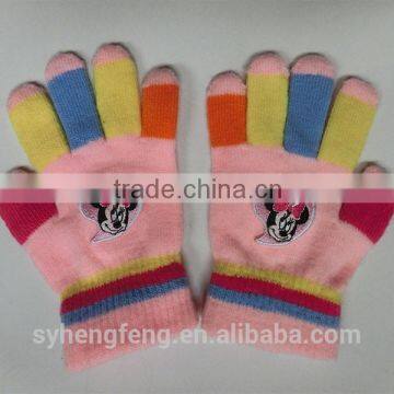 2015 Wholesale winter colorful children knitting gloves