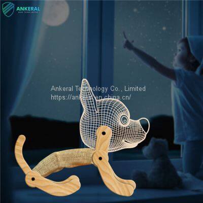 Creative Dog Design 3D Wooden Folding Night Light