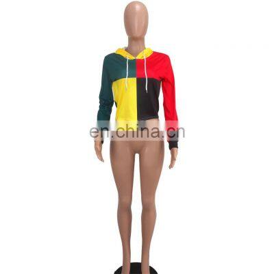 Spring and Summer New Hooded Casual Sports Sweater Hooded Stitching Fashion Loose Large Size Manufacturers Wholesale Custom photo-5