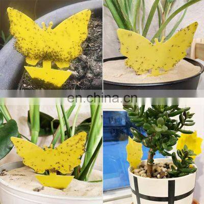 Pest Control Outdoor Fly Glue Trap Killer Yellow Butterfly Shape Fly Killer Traps