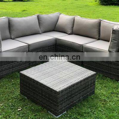 6pcs Outdoor Patio Garden PE Rattan Wicker Furniture, Sectional Sofa Set With Cushions,KD System photo-2