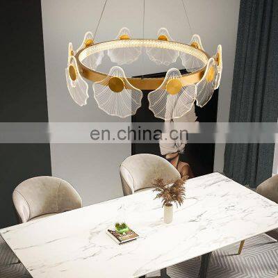 New LED Pendant Light Modern Minimalist Ginkgo Hanging Lamp For Dining Room Living Room Bedroom Creative Pendant Lamp