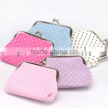 New beautiful dot pattern clasp clip coin purse