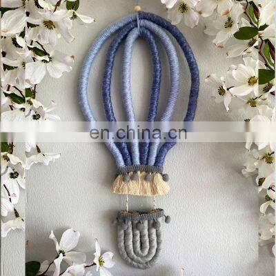 Hot Selling Macrame Colorful The Hot Air Balloon Bow Wall Decor, High Quality Boho Nursery Baby Room Vietnam Supplier photo-4