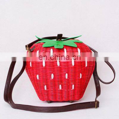 Hot Product Straw Rattan bag woven fashion strawberry bag