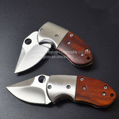 Hunting Military Small Knives Survival Outdoor Tool Wood Handle Mini Pocket Folding Knife photo-5
