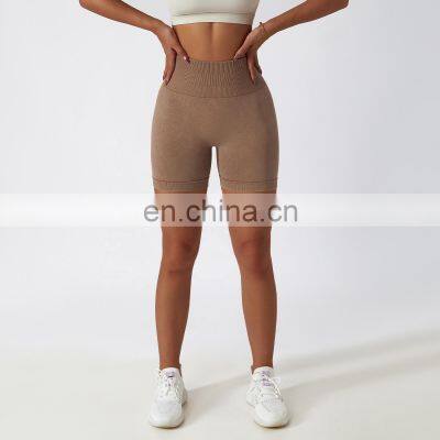 Hot Sale Gym Seamless Biker Shorts High Waist Yoga Scrunch Butt Leggings photo-2