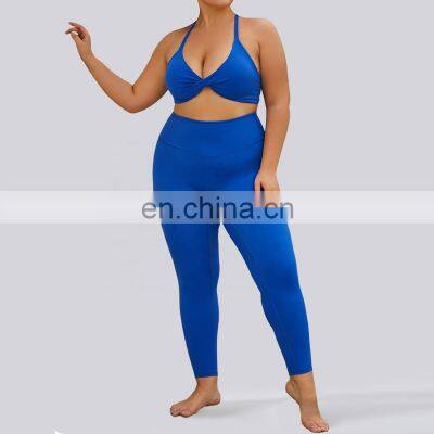 Plus Size Custom V Shaped Back Yoga Leggings Women High Waist Sports Sweat Wicking Pants