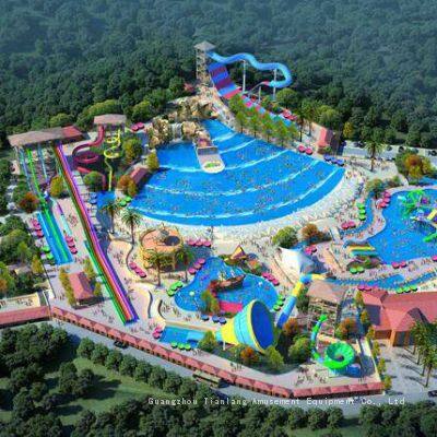 Large Parent-child Water Park Equipment Glass Steel Children's Water Slide Outdoor Water House Water Village Park Design