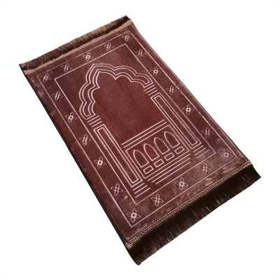 Muslim Beautiful Polyester 80X120 Sponge Plain Velvet Prayer Rug Prayer Mat photo-5