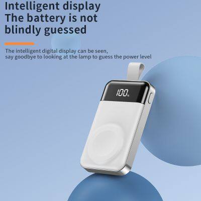 Outdoor Portable Mini Emergency Mobile Power LED Digital Display Provides Wireless Charging for Watches