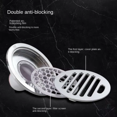 Modern All Copper Floor Drain for Kitchen and Bathroom Anti-Odor Anti-Insect Anti-Blocking Anti-Overflow for Shower Room photo-2